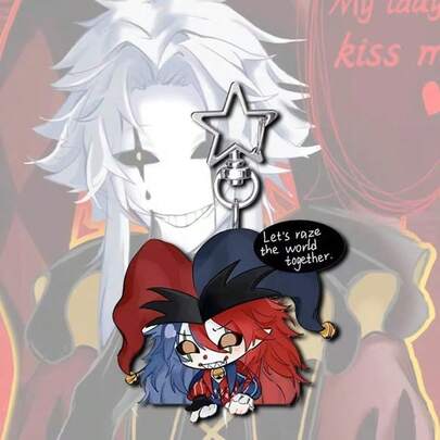 6 cm 1 adet Akrilik Anahtarlık Tuhaf Sirk Palyaçosu, Sevimli Karakter Anime Palyaço Kolye, Çanta Aksesuarı, Yaratıcı Hediye, Her İki Yüzünde Koruyucu Film