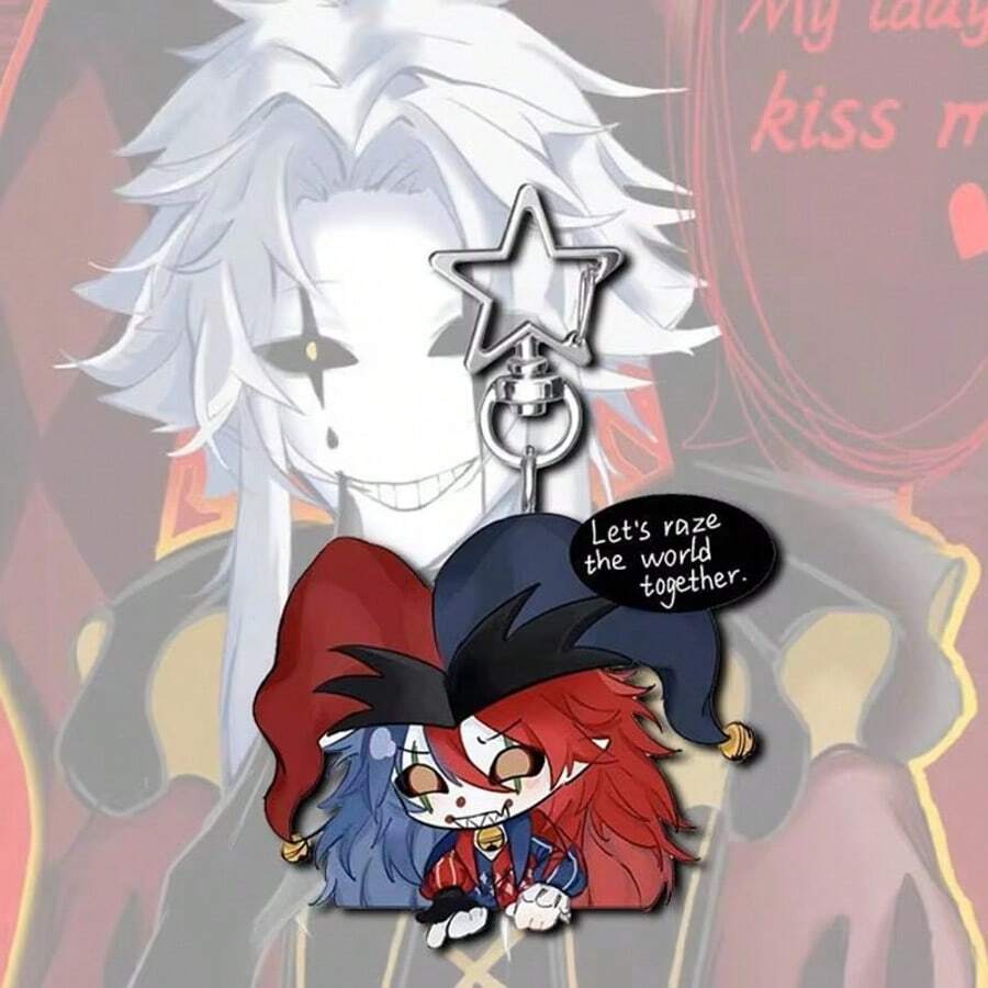 6cm 1pc Acrylic Keychain Bizarre Circus Clown, Cute Character Anime Clown Pendant, Bag Accessory, Creative Gift, Protective Film On Both Sides - Multicolor - View 1