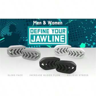 LOTANK 2个装 40/50/60磅 硅胶下颌锻炼球 面部颈部肌肉训练器 下巴提拉器 面部塑形器