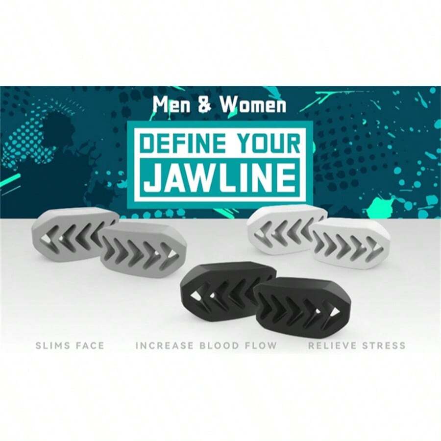 LOTANK 2PCS 40/50/60LBS Silicone Jaw Exerciser Ball Face Neck Muscle Trainer Chin Cheek Lifter Fitness Facial Toner - Multicolor - View 1