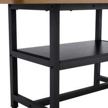 Rectangular Dining Table In Industrial Design, 160x90x76 Cm, For 4-6 People, Brown/Black, With Multifunctional Storage Shelf, For Living Room, Kitchen & Dining Area. - Black - View 8