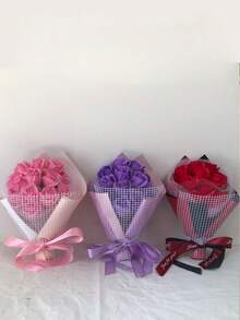 Handmade Eternal Rose Bouquet, Romantic Ceremony Surprise Gift For Valentine's Day, Anniversary, Girlfriend, Boyfriend, Fiancé, Teacher's Day, Graduation, Proposal, Birthday - Red, Blue, Purple, Pink - Multicolor - View 8