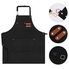 CYPN2 Packs delantales de cocina para hombres y mujeres delantal de cocina con peto ajustable y bolsillos delantales de cocina unisex para asar a la parrilla pintarFashion - 221233658 - Ver 4