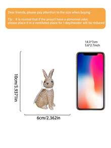 1 tượng thỏ bằng mây tự nhiên kèm ruy băng trắng - Trang trí nhà kiểu nông trại mùa xuân Phục Sinh, vật trang trí bàn hình thỏ dễ thương, thích hợp cho phòng khách, kệ sách, lò sưởi, món quà lý tưởng cho người yêu thỏ và tân gia. - Nhiều màu - Xem 7