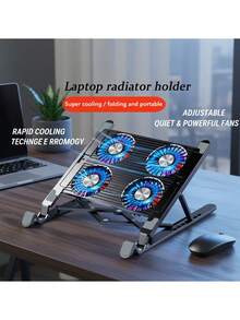 1pc Summer New Semiconductor Laptop Cooling Pad, Foldable Wind Cooling Laptop Stand, Laptop Computer Cooling Holder