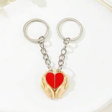Heart-Shaped Keychain, Romantic Valentine's Day Key Chain Accessory, Unisex Couple Keyring, Memento Of Love And Friendship - Multicolor - View 5