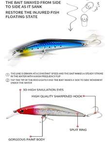 Mồi giả bơi cứng chịu lực cao 110mm, 26g/0.92oz, mồi câu cá biển chịu lực cao, mồi câu cá hồi, mồi câu mini. - Nhiều màu - Xem 4