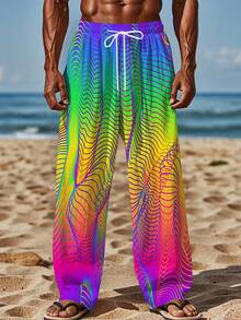 2025 New European And American Style Pants - Rainbow, Ripple, Gradient Straight-Leg Casual Pants - 彩色 - 查看 3
