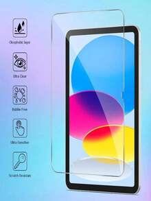 1pc IPad Tempered Glass Screen Protector - High Definition, High Transparency, Anti-Scratch, Anti-Drop, Full Screen Coverage, Strong Anti-Fingerprint, Sensitive Touch, Compatible With IPad (Air 4, 5, 6)/(7, 8, 9, 10th Gen)/IPad 11 1A16(2025) - Clear - View 11