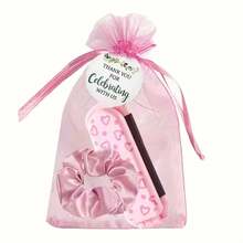 4/20pcs Set Includes Pink Heart Pattern Folding Hair Brush, Mirror, Cards, Drawstring Pouch, And Hair Ties, Suitable For Women, Bridesmaids, Wedding Gifts, Wedding Celebrations, Birthday Parties, Valentine's Day - Pink - View 2