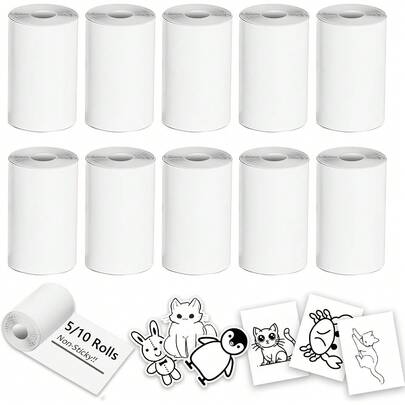 10/5 Rolls Instant Camera Film | Thermal Photo Print Film, Smooth Surface, Suitable For Instant Cameras, No Ink Required, Self-Printable, Ideal For Birthday And Gifts