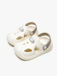 儿童时尚洞洞鞋夏季新款软底耐磨男女童家居沙滩拖鞋 - 白色 - 查看 8