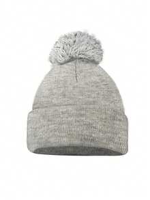 1pc Unisex Knitted Hat, Customizable Versatile Winter Beanie, Suitable For Autumn/Winter Daily Wear, Also Makes A Great Gift - Multicolor - View 9