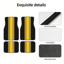 4pcs Car Floor Mats, Colorful Striped Elegant Pattern Design - Black & Red Anti-Slip, Heavy Duty Car Interior, Universal Automotive Carpet Mats For Driver/Passenger/Rear/Trunk, Ideal Gift For Car, Truck - Multicolor - View 7