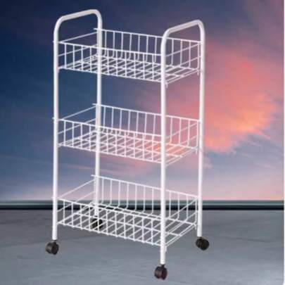 Premium Mini 3-poziomowy regał na kółkach, wielofunkcyjny organizer na warzywa do kuchni, ruchoma półka łazienkowa