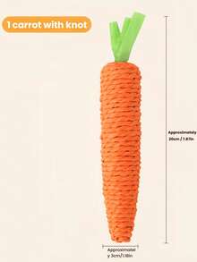 1pc Cat Carrot Self-Entertaining Chew Toy, Bite-Resistant Carrot Shaped Teaser Wand With Paper Rope For Cats