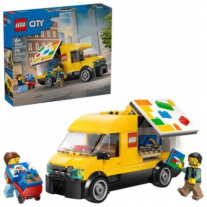  LEGO City: The Van Building Toy For Kids - Pretend Play Set For Boys & Girls, Ages 6+ - Delivery Van Toy With 2 Minifigures & 4 Mini Box Elements - Gift Idea For Birthdays - 60500