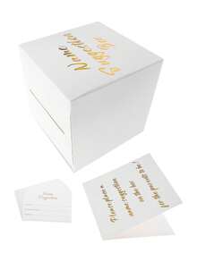 1 Bộ Hộp Gợi Ý Tên Được Dập Nổi Bằng Giấy Bạc, Bao gồm 1 Thẻ Trưng Bày và 30 Thẻ Bình Chọn. Thích hợp cho Đám Cưới, Tiệc Chào Mừng Em Bé, Sinh Nhật, Kỷ Niệm, Tiệc Tiết Lộ Giới Tính, v.v. Được Làm Từ Giấy Trắng Trang Nhũ. - trắng - Xem 1