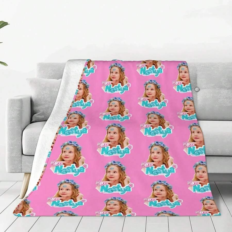 Cute Like Nastya Girl Knitted Blanket Anime Cartoon Wool Throw Blanket Home Couch Decoration Ultra-Soft Warm Bedsprea - 款式 - 查看 1