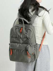 Women's Lightweight Waterproof Backpack With Detachable Pouch - Multi-Pocket Casual Daypack For Travel & Daily Use - Multicolor - View 3