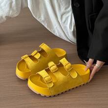 Sandalias de Playa Antideslizantes para Mujeres, Uso al Aire Libre, Verano 2025 Nuevas Zapatillas  de Suela Gruesa que Aumentan la Altura - azul claro - Ver 10