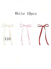 10pcs Elegant Red Fabric Bow Cake Toppers, Suitable For Wedding, Birthday, Bridal Shower, Graduation - Craft, Party Favor, Gift Wrapping, Cake Decorations, Holiday Cake Decor, Decorative Bows - Multicolor - View 11