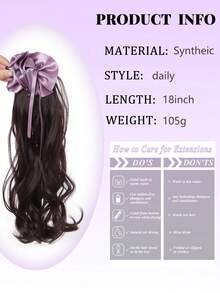Purple Hair Ring Claw Clip Synthetic Wigs Autumn Winter Style Layered Curly Ponytail Low Tie Natural Ponytail Suitable For Women's Daily Wear And Gatherings Hair Clip Hair Bow Hair Accessories Women Hair Claws - Multicolor - View 4