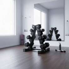 Rack Gym Rack Mancuernas 3 Niveles Estante de Mancuerna 5 a 50 Lbs Alenamiento de Mancuernas Alta Resistencia Para Gimnasio en Casa Pilates 55 * 37 * 36 cm - como imagen-0 - Ver 7