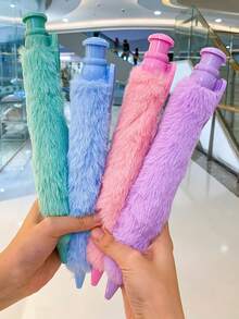 1pc Extra Large Plush Roller Ball Pen, 1.0mm Tip, Black Ink, Suitable For Office, School Writing, Back To School Gift