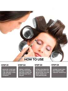 Rizadores de cabello jumbo, juego de 16 piezas con rodillos de 2.56 pulgadas y 10 clips, rodillos de calidad de salón para peinados DIY sin calor