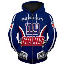 3D Team New York Giants Zip-Up Hoodie, The Perfect Gear For Match Day Fans. - Multicolor - View 1