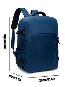 Navy Blue Nylon Backpack - Multi-Pocket Commuter Bag With Padded Straps, Suitable For School, Work, And Travel - Multicolor - View 11