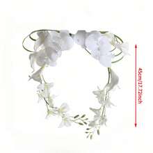 1pc Bohemian Style Elegant Simple & Generous Orchid Waterfall Bridal Bouquet, Engagement Registration Photography Handheld Flower Bouquet, Suitable For Wedding And Studio Photography - Multicolor - View 5