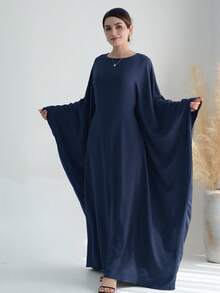 1pc Solid Color Soft & Breathable Muslim Islamic Loose Abaya (Without Headscarf), Comfortable For Women's Daily Wear And Prayer, Suitable For All Seasons - Nhiều màu - Xem 4