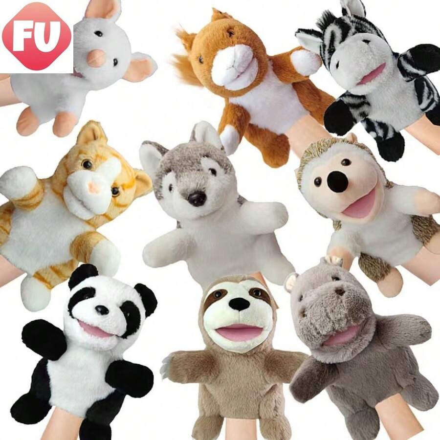 3 Pcs Cartoon Animal Hand Dolls (Random Style Shipping) - Multicolor - View 1