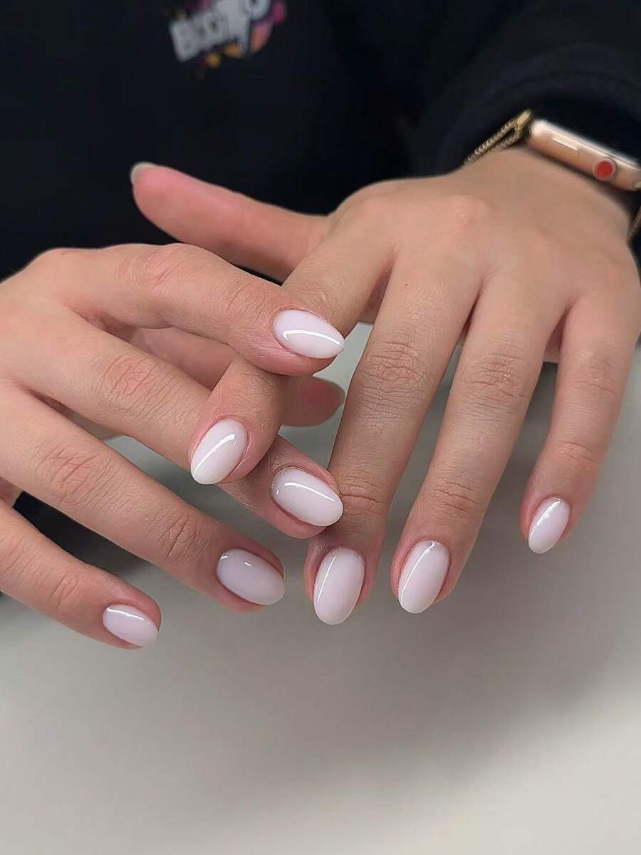 Bộ 144 miếng dán móng tay ngắn hình bầu dục bóng mượt màu nude, màu trắng kẹo Macaron, vừa vặn hoàn hảo với móng tay giả acrylic, bao gồm 1 lọ gel dẻo và 1 dũa móng, thích hợp cho phụ nữ và các bạn gái sử dụng hàng ngày khi đi làm, học tập và dự tiệc. Đồ dùng làm móng DIY - trắng - Xem 1