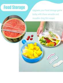 300 غطاء قابل لإعادة الاستخدام لحفظ الطعام، أغطية بلاستيكية مطاطية للأوعية والأكواب والعلب والزجاجات، إحكام إغلاق محكم للتخزين الغذائي والحفاظ على الفواكه والخضروات في المطبخ - متعدد الألوان - مشاهدة 4