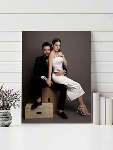 1幅定制帆布墙画,个性化无框海报,温馨室内有框帆布画,适合情人节、结婚纪念日、母亲节、父亲节礼物,个性化纪念礼物,新年装饰,适用于情人节、婚礼、母亲节、父亲节、新年、房间装饰,可定制商品,卧室装饰 - 彩色 - 查看 6