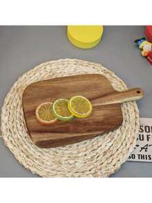 1pc Wooden Cutting Board With Handle - Chopping Board, Dining Plate, Cheese Board, Fruit Plate, Steak Plate And Storage Tray - Multicolor - View 8