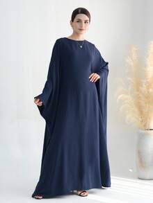 1pc Solid Color Soft & Breathable Muslim Islamic Loose Abaya (Without Headscarf), Comfortable For Women's Daily Wear And Prayer, Suitable For All Seasons - Nhiều màu - Xem 2