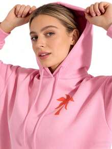 Sweatshirt For Teenagers And Adults, Gift For Women, Women's Spring/Autumn Hooded Sweatshirt Long Sleeve Graphic Print Drawstring Hoodie1 - Hồng - Xem 4