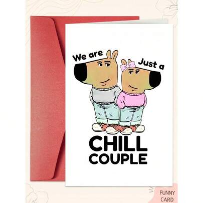 1 Thiệp Valentine hài hước (kèm phong bì) - "Chúng ta là một cặp đôi", Giấy viết thư tình độc đáo, Chất liệu cao cấp, Thích hợp cho chồng/vợ/người yêu, Ngày Valentine/Kỷ niệm.