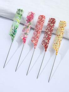 一体式钢针梳 - 耐用ABS材质，防静电，抚平毛躁，日常居家梳理必备，多种花卉图案可选，是理想的送礼佳品。 - 彩色 - 查看 2