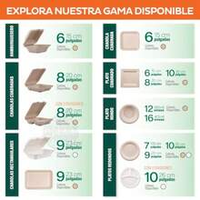 CYPN125 Platos Grandes 100% Compostables Material de Alta Calidad Resistentes a los Liquidos Ecológico Hecho de Fibras de Caña de Azúcar de 22.5 cm 9 Pulgadas Color NaturalFashion - 221141101 - Ver 5