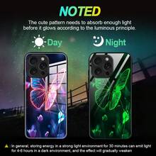 Glow-In-The-Dark Butterfly Pattern Shockproof Luminous Phone Case, Compatible With Apple 17/16/15/14/13/12/11, 11 Lite, Redmi 10C/12C/Note 9s/10/11/12/13 Pro, Galaxy S25 Ultra/S24/S23/S22/S21/S20/Note 20/A12/A13/A14/A15/A16/A21S/A22/A23/A32/A33/A34/A51/A52/A53/A54, Glossy Stylish New Design