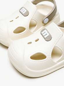 儿童时尚洞洞鞋夏季新款软底耐磨男女童家居沙滩拖鞋 - 白色 - 查看 5