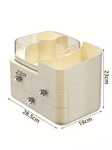 1 pieza Organizador de maquillaje giratorio, Organizador de tocador de alta gama para el dormitorio, Estantería de almacenamiento de cosméticos multifuncional para el hogar, Organizador de maquillaje de 3 niveles, Decoración para el cuarto de maquillaje - Multicolor - Ver 7