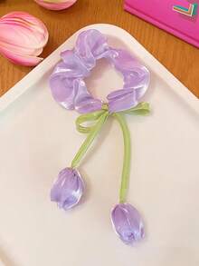 3个新款郁金香造型发圈，甜美女孩发绳，适合扎马尾辫、丸子头、双马尾辫 - 彩色 - 查看 6