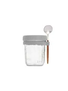 1个/套隔夜燕麦玻璃杯，带盖和勺子，梅森罐密封早餐杯，沙拉杯，酸奶杯，便携，适合外出、野餐、露营。新款玻璃罐水杯，带勺子和盖子，隔夜燕麦杯，梅森密封玻璃杯，便携式沙拉杯，带盖和勺子。隔夜燕麦容器：梅森罐。小型梅森罐，带盖和勺子，可用于盛装牛奶、麦片、水果沙拉、酸奶。 - 彩色 - 查看 12