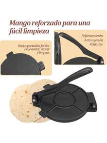 Prensa para Tortillas de Hierro Fundido de 19cm, Maquina de Tortillas Manual, Prensa para Tortillas de Harina,Tortilleras para Hacer Tortillas, Omelettes de Harina y Rotis,38259359 - Multicolor - Ver 5